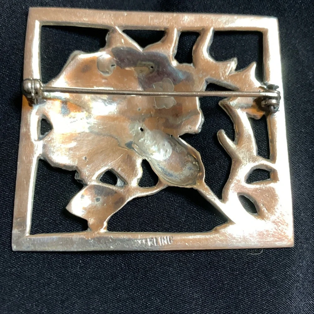 Sterling Chrysanthemum Pin - Picture 2 of 3